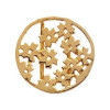 Pendentif fleurs stylisées plaqué or