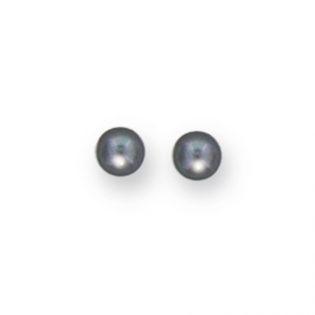 Clous d\'oreilles plaqué or perles grises de Majorque - Bijouterieonline.com