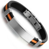 Bracelet pour homme caoutchouc orange et noir