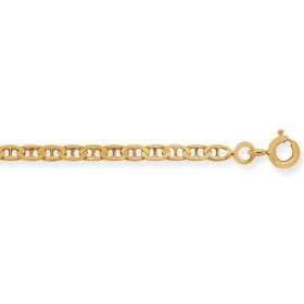 Chaîne en or 375 marine battue 2,4 mm de large - Bijouterieonline.com