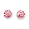 Clous d'oreilles en argent boules roses