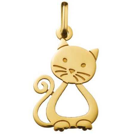 Pendentif chat en or jaune