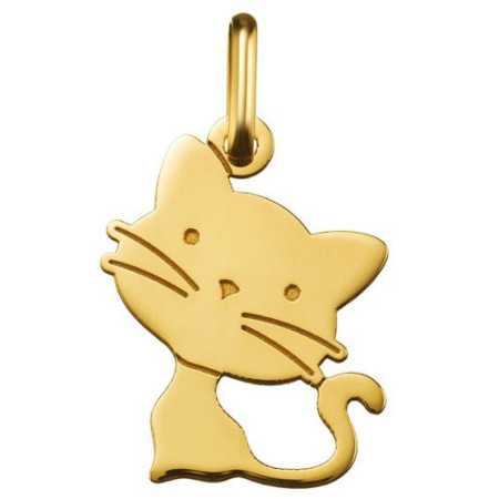 Pendentif chat or jaune