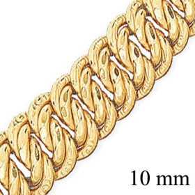 collier mailles américaines en or de 10 mm de large