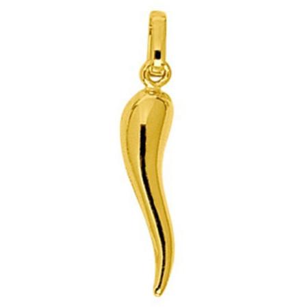 Pendentif corne italienne en or jaune