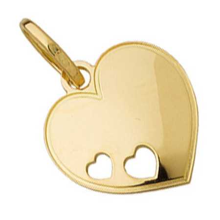 Pendentif coeur en or avec coeurs ajourés