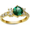 Bague de fiançailles plaqué or pierre couleur émeraude