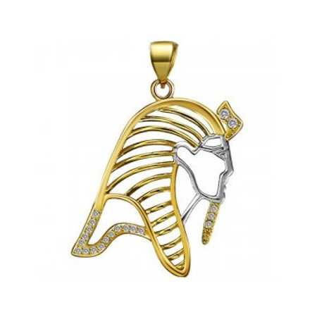 Pendentif plaqué or pharaon avec chaîne