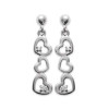 Boucles d'oreilles argent cascade de coeur