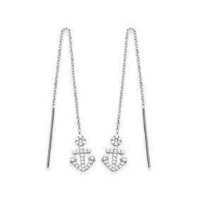 Pendants d'oreilles argent ancre et oxydes