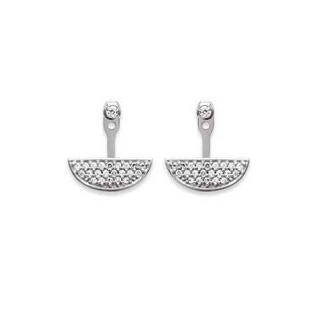 Clous d'oreilles argent avec incrustation de zirconias  