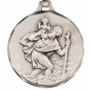 Porte-clés acier rond St Christophe effet relief avec gravure - Bijouterieonline.com