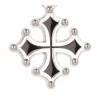 Porte-clés acier croix occitane métal et noir