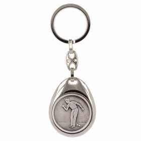 Porte-clés acier ovale pétanque - Bijouterieonline.com