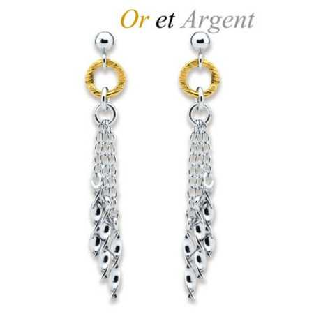 Boucles d'oreilles en or et argent