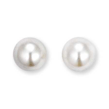 Clous d'oreilles en argent et perles de Majorque de 5 mm