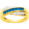 Bague or jaune avec saphirs de 0,56 ct et diamants.