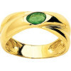 Bague or jaune avec émeraude 6 X 4 mm