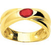 Bague or jaune avec rubis 6 X 4 mm