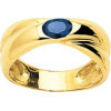 Bague or jaune avec saphir 6 X 4 mm