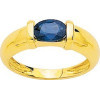 Bague or jaune avec saphir 7 X 5 mm