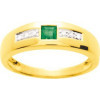 Bague or jaune avec saphir de 0,20ct et diamants.