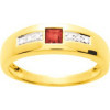 Bague or jaune avec rubis de 0,28ct et diamants.