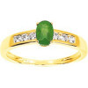 Bague en or jaune avec émeraude de 4 x 6 mm