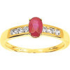 Bague en or jaune avec rubis de 4 x 6 mm