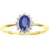 Bague en or jaune avec saphir de 5 x 7 mm