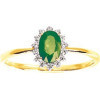 Bague en or jaune avec émeraude de 5 x 7 mm