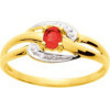 Bague or avec rubis de 0,21ct et diamants.