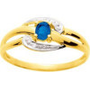 Bague or jaune avec saphir de 0,21ct et diamants.