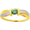Bague or jaune avec émeraude 4 mm