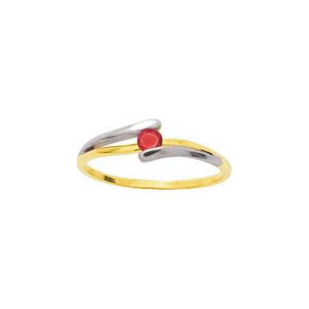 Bague or jaune avec rubis