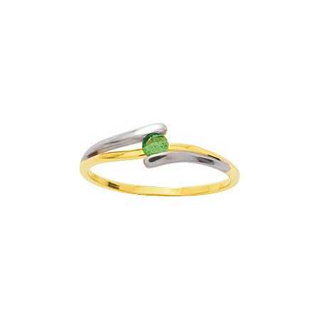 Bague or jaune avec émeraude