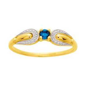Bague or jaune avec saphir - Bijouterieonline.com