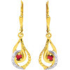 Boucles d'oreilles or et rubis