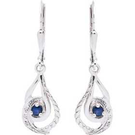 Boucles d'oreilles or blanc et saphirs