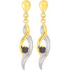 Boucles d'oreilles or et saphirs 2,5 x 0,5