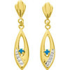 Boucles d'oreilles or et saphirs 2,4 x 0,6