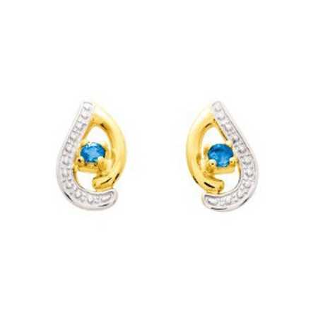 Boucles d'oreilles or et saphirs 1 x 0,6