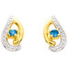 Boucles d'oreilles or et saphirs 1 x 0,6