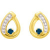 Boucles d'oreilles or et saphirs 1 x 0,7