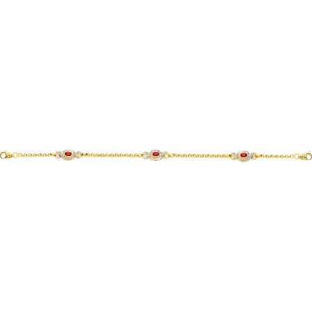 Bracelet or et rhodium avec rubis