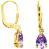 Boucles d'oreilles dormeuses or et améthystes