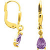 Boucles d'oreilles dormeuses or et améthystes