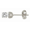 Clous d'oreilles or blanc et zirconias 3,5 mm