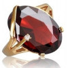 Bague plaqué or avec oxyde de zirconium rouge