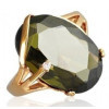 Bague plaqué or avec oxyde de zirconium olive